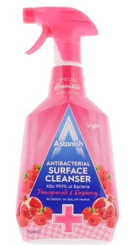 Image of Astonish Special Aromatic Edition Multi-Purpose Anti-Bacterial Surface Cleanser Spray, Pomegranate and Raspberry Scent, 750ml, Pink