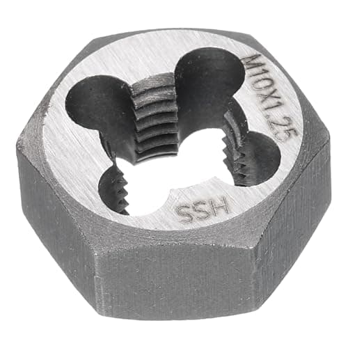Image of sourcing map Hex Threading Die M10 x 1.25 Metric Thread Right Hand High Speed Steel Rethreading Fixed Die Screw Cutting Tapping Repair Tool