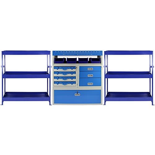 Image of Monster Racking Tempest Metal Van Racks Shelving Tool Storage Units Blue, Steel Racking Bays & Drawers