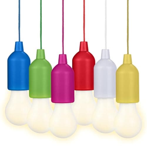 Image of Valiant Fun Hanging LED Rope Lights - 6-Pack - Battery Powered, Warm White