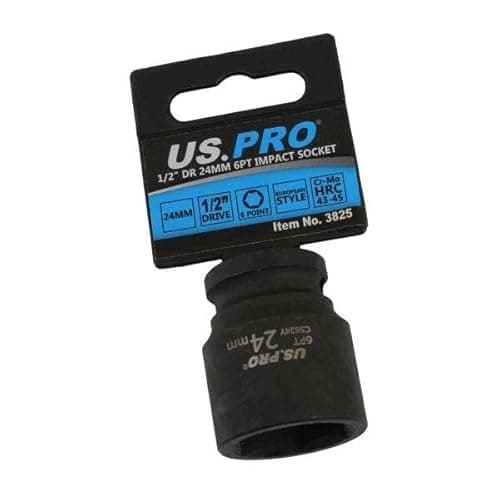 Image of US PRO Tools 24mm Impact Socket 1/2" Drive 6 Point Single Hex 3825
