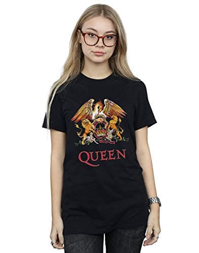 Image of Absolute Cult Queen Women's Crest Logo Boyfriend Fit T-Shirt Black XXX-Large