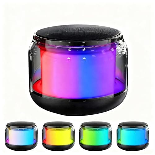 Image of Bluetooth Speaker, Portable Wireless Bluetooth Speaker with Colorful Lights,5-20 Hour Playtime,Bluetooth 5.2 USB C Fast Charge,Mini Speaker with Wireless Stereo Pairing,Gifts for Outdoor, Travel, Home