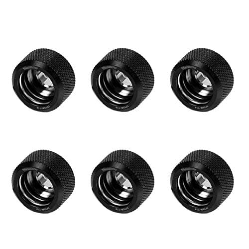 Image of Barrow G1/4-16mm OD Twin Seal Hard Tube Compression Fitting - Black (6 Pack)