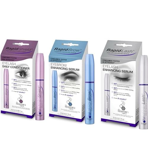 Image of RapidLash Bundle - 1 x RapidShield Eyelash Daily Conditioner, 4 ml, 1 x RapidLash Eyelash Enhancing Serum & 1 x RapidBrow Eyebrow Enhancing Serum, 3 ml (Pack of 1)
