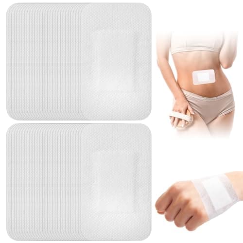 Image of 60Pcs Adhesive Dressings for Wounds, Wound Dressing Adhesive Sterile Dressings Extra Large Plasters 10cm x 6cm Wound Dressing for Wounds, Cuts, Leg Ulcers, Grazes and Venous Leg