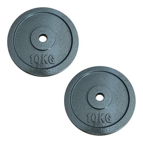 Image of Chase Fitness Cast Iron Weight Plates, 1.25kg - 20kg, 1-Inch Hole, for Barbell and Dumbbell Training (10KG X 2)
