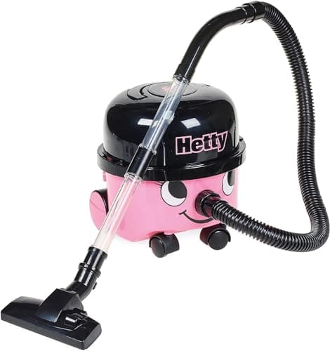Image of Casdon Henry & Hetty Toys - Hetty Vacuum Cleaner - Red Vacuum Cleaning Toy with Real Function & Nozzle Accessories - Kids Cleaning Set - For Children Aged 3+