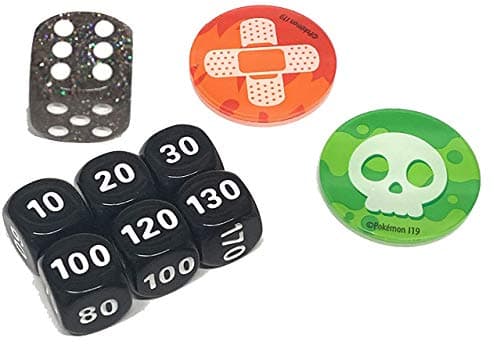 Image of Pokemon Compatible Dice Damage Counter Poison & Burn Marker - Trainer Toolkit Set - Black