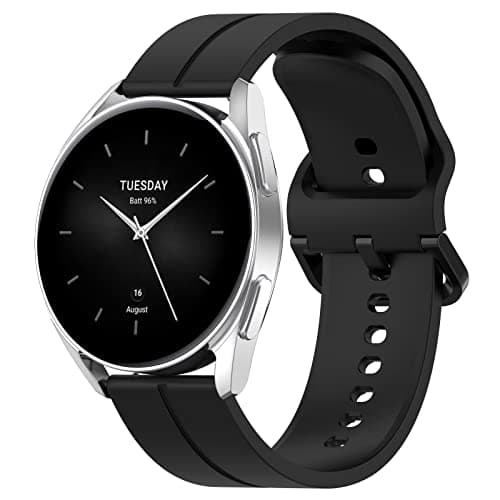 Image of FTRONGRT 22mm Soft Silicone Watch Strap for Realme Watch 3, Replacement Wristband Bands Bracelet for Realme Watch 3-Black