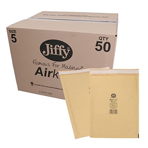 Image of Jiffy 50pk Genuine Gold Bag Airkraft Bubble Padded Mail Bag Envelope Size 5