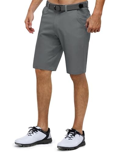 Image of 33,000ft Men's Golf Shorts Dry Fit, 11" Lightweight Quick Dry Golf Stretch Bermuda Shorts Performance Casual Shorts with Pockets for Golf Travelling and Wroking, Charcoal Grey 36W