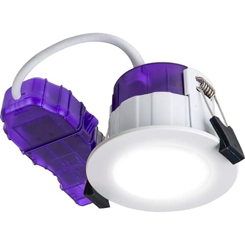 Image of Luceco LED Recessed Downlight, Power Change & 4 Colour Change Temperature Options (CCT), Fire Rated, Spotlight for Kitchen and Bathroom, FType Ultra, White, IP65, 4W/6W, 750lm, 6000K-2700K, UTR6WCCT