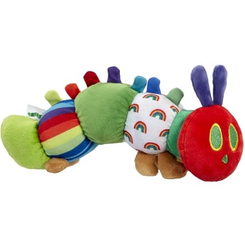 Image of Rainbow Designs Tiny & Very Hungry Caterpillar My First Soft Toy - Colourful Rainbow Soft Stuffed Animal - Enchanting Newborn Baby Gift Based on Eric Carle's Book