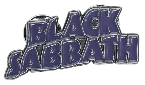 Image of Black Sabbath Purple Wavy Logo Unisex Pin lilac, Zinc alloy,