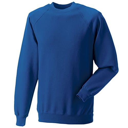 Image of Russell Jerzees Schoolgear 762B Kids Childrens Classic Raglan Sleeve Sweatshirt Bright Royal 7 8 Years