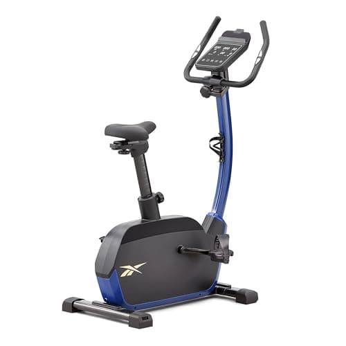 Image of Reebok FR30 Upright Exercise Bike for Home Use Stationary Bike Fitness Equipment Cardio Machine with LED Touchscreen, Tablet Holder, Bluetooth, Kinomap Zwift Apps, 32 Quiet Magnetic Resistance Levels