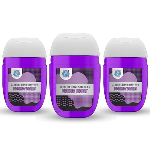 Image of Palm Safe Parma Violet 3 Pack Pocketbac 30ml Anti Bacterial Premium Hand Sanitiser Travel Size Refillable Clip Bottle Quick Drying Non Sticky Extra Moisturising Kills 99.9% of Viruses and Bacteria