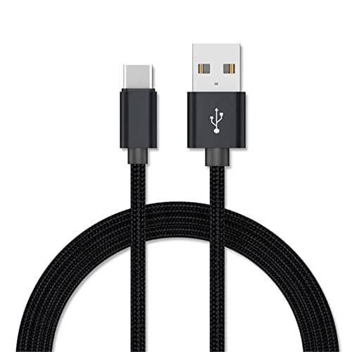 Image of USB C Cable Type C Fast Charging Cable, Braided USB C Fast Charger Cord 3A Data Sync for Samsung Galaxy S20/10/9,Note 9/8,LG G5,Sony Xperia,Moto G7,Switch,HTC.Macbook & More Black (2M)