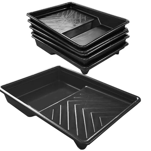 Image of KetoPlastics 9" Paint Roller Tray Set of 5 - Black - Simple Style - Plastic Material - Ideal for DIY & Trade Use