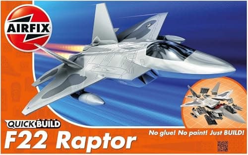 Image of Airfix - QUICKBUILD Model Aircraft Kits - J6005 F22 Raptor Model Building Kit for Kids 6+, Construction Plane Toys for Boys & Girls - Fighter Jet & Toy Aeroplane Sets, Plane Enthusiast Gifts
