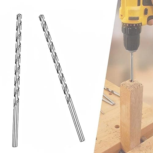 Image of 2 PCS 200MM x 8MM Extra Long Hss Drill Bit Set,Twist Drill Bits Straight Shank Tool Drill Bit (8MM)