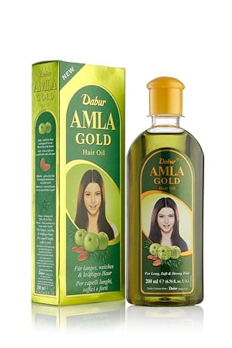 Image of Dabur Amla Gold Hair Oil - 200ml | Promotes Strengthening From Root to Tip | Power Of Amla, Almonds, & Henna | For Long, Soft, & Strong Hair