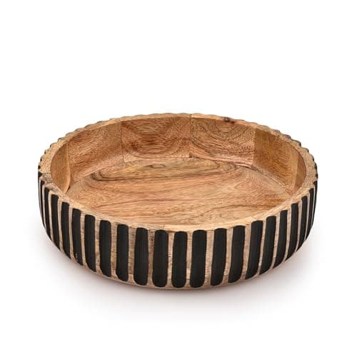 Image of Mahasu Decorative Bowl Mango Wood Decorative Bowls for Home Decor - Organic Modern Home Decor Bowl Key Bowl, Candy Bowl, Smudge Bowl (10" X 10" X 2.5'')