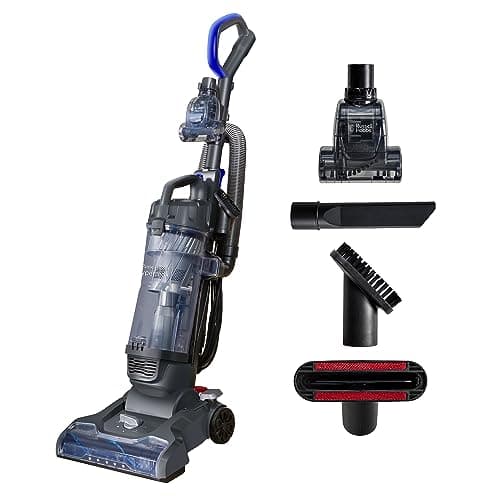 Image of Russell Hobbs Upright Vacuum Cleaner Hypermax Multi-Surface Compatibility, Multi-Cyclonic Filtration, Grey & Blue Vacuum, Lightweight, 4L Dust Tank & 9m Power Cord RHUV7001