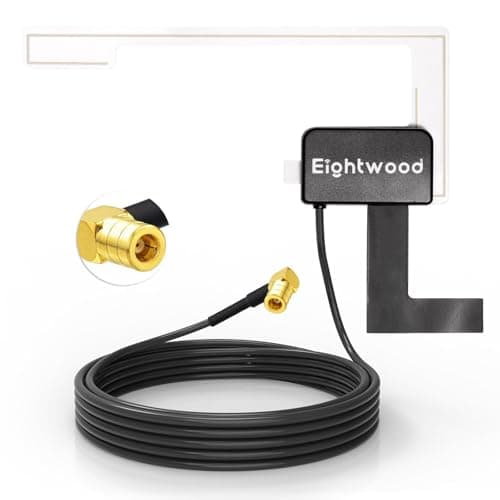 Image of Eightwood DAB+ Car Radio Aerial Antenna Replacement SMB Male Windscreen Glass Mount Digital Radio Active Antenna 9.8FT RG174 Cable for AM FM Tuner Pioneer JVC Kenwood Alpine Clarion