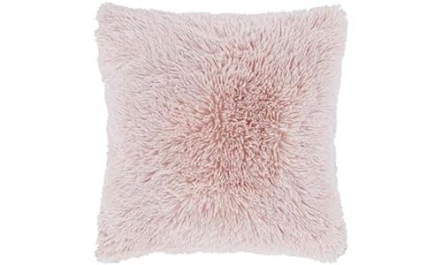Image of Catherine Lansfield Cuddly Deep Pile Faux Fur 45x45cm Cushion Cover Blush Pink