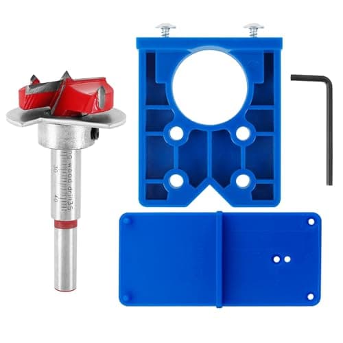 Image of Bestgle 35mm Hinge Hole Drill Guide Set, Forstner Drill Bit & Concealed Hinge Jig, Cabinet Hinge Hole Cutter with Drill Guide Plate for Door & Furniture Mounting