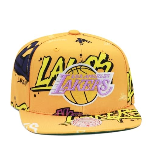 Image of Mitchell & Ness NBA Sticker Pack Snapback Cap Los Angeles Lakers Yellow, yellow, One Size