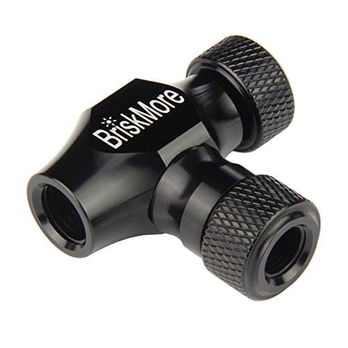 Image of BriskMore Black CO2 Inflator Presta and Schrader Valve Compatible Bicycle Tire Pump for Mountain and Road Bikes with Insulated Sleeve - No CO2 Cartridges Included, Quick&Easy