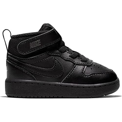 Image of Nike Court Borough Mid 2 (TDV), Unisex Babies’ Basketball Shoe, Black/Black-Black, 8.5 Child UK (26 EU)
