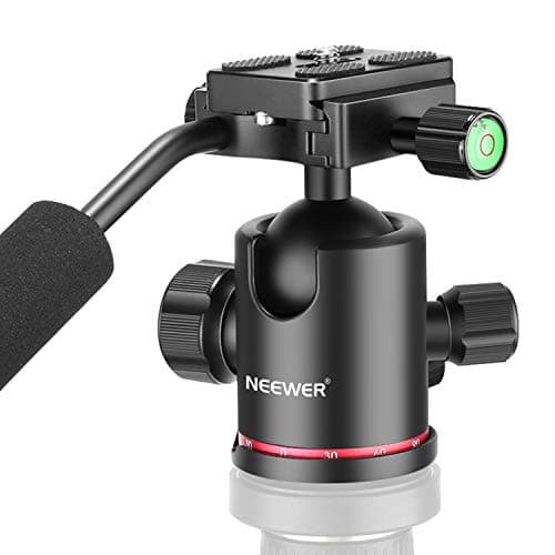 Image of Neewer Camera Tripod Ball Head with Handle and 1/4 inch Quick Shoe Plate 360 Degree Panoramic Head for Tripod Monopod DSLR Camera Camcorder Load up to 17.6 pounds/8 kilograms