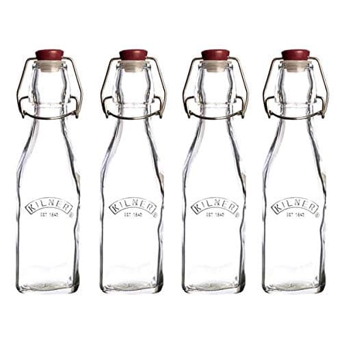 Image of Kilner Clip Top Square Bottle 250ml Set of 4