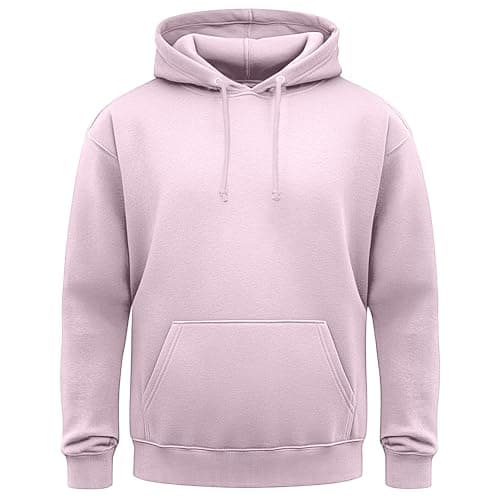 Image of MEDIUM Light Pink classic plain pullover hoodie unsex and these are ideal for mens and ladies hooded sweatshirt