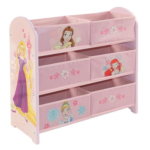 Image of Disney Princess Storage Unit with 6 Storage Boxes for Kids, Light Pink