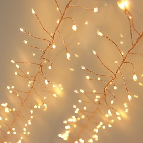 Image of Qbis Cluster Lights 240 LED on Copper Wire - Warm White Christmas Fairy String Lights Plug-in (Copper Wire)