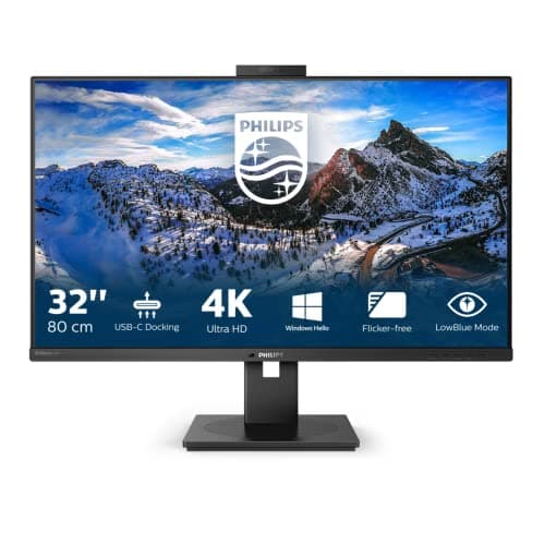 Image of Philips 329P1H - 32 Inch 4K UHD Monitor, 60Hz, 4ms, IPS, USB-C Dock, WebCam, Speakers , Height Adjust (3840 x 2160, 350 cd/m² HDMI / DP 1.4 / USB-C)