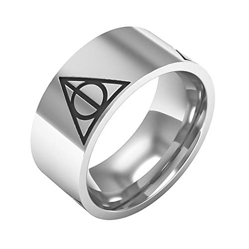 Image of Deathly Hallows Ring HP Inspired Rings Titanium Steel Band for Fans