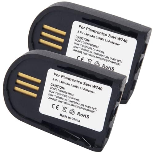 Image of CHUNCAIL 2 x Battery Compatible with Plantronics Savi 86507-01, W440, W740, W440-M, Wireless Headset Headphones (140 mAh, 3.7 V, Li-Polymer) Replacement for 204755-01