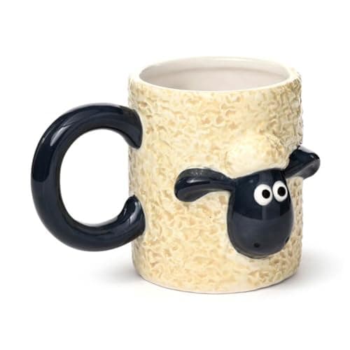 Image of Puckator Shaun The Sheep Ceramic Shaped Mug - Funny Home Accessories - Cute Gifts for Girlfriend - Large Mugs for Men Women Hot Drinks - Cute Cups Presents - Secret Santa Gift - Cup Set
