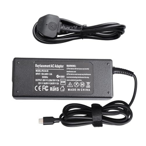 Image of 65W USB-C Charger Power Adapter Compatible with NOCO Boost X GBX45 1205A, GBX55, GBX75 2500A, GBX155 4250A, GBC011 Boost Air AX65 UltraSafe Portable Car Jump Starter