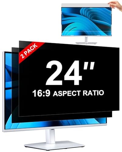 Image of ZOEGAA 2 Pack 24 Inch Privacy Screen for Monitor 16:9, Removable&Anti Blue Light 24 Inch Computer Privacy Screen Filter for HP/Dell/Acer/Asus/Samsung/Lenovo