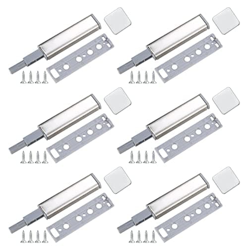 Image of Push to Open Door Catches, Push Door Closer Catches Latches Release, Soft Close Magnetic Door Catch, Kitchen Cupboard Cabinet Drawer Wardrobe Doors Push Closure Closer - 6 Pcs