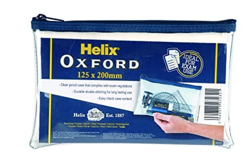 Image of Helix Oxford 8 inch Clear Pencil Case