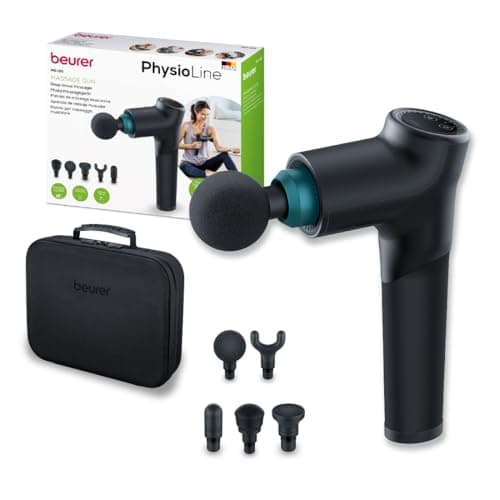 Image of Beurer MG 185 Massage Gun with 5 attachments, Powerful Trigger Point Massage, relieves Tension, Muscle Massager with 9 Intensity Levels, with Rechargeable Battery