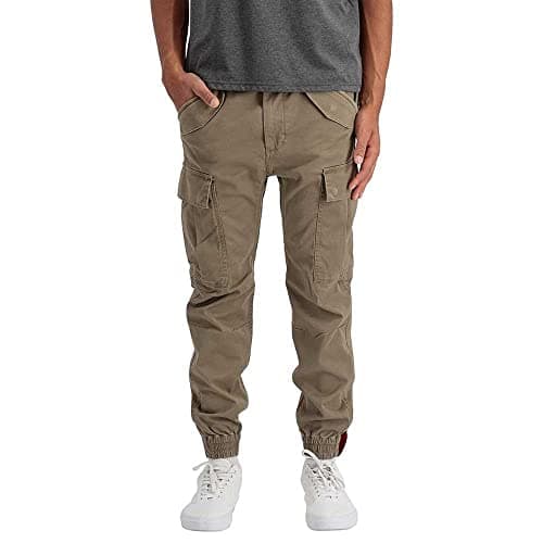 Image of Alpha Industries Mens Airman Casual Trousers Pants, Taupe, 34 UK